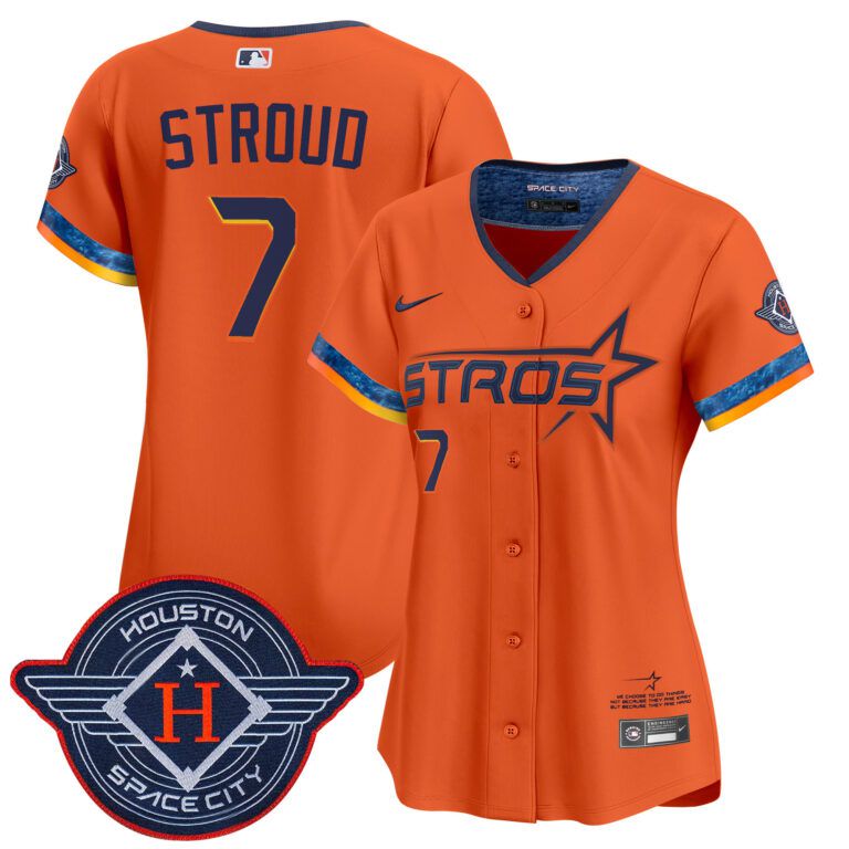 Women Houston Astros #7 Stroud orange 2025 City Connect Vapor Limited Stitched Jersey->women mlb jersey->Women Jersey